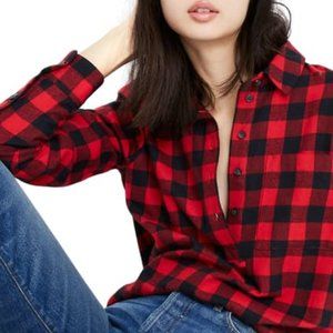 Flannel Popover Shirt in Buffalo Check
